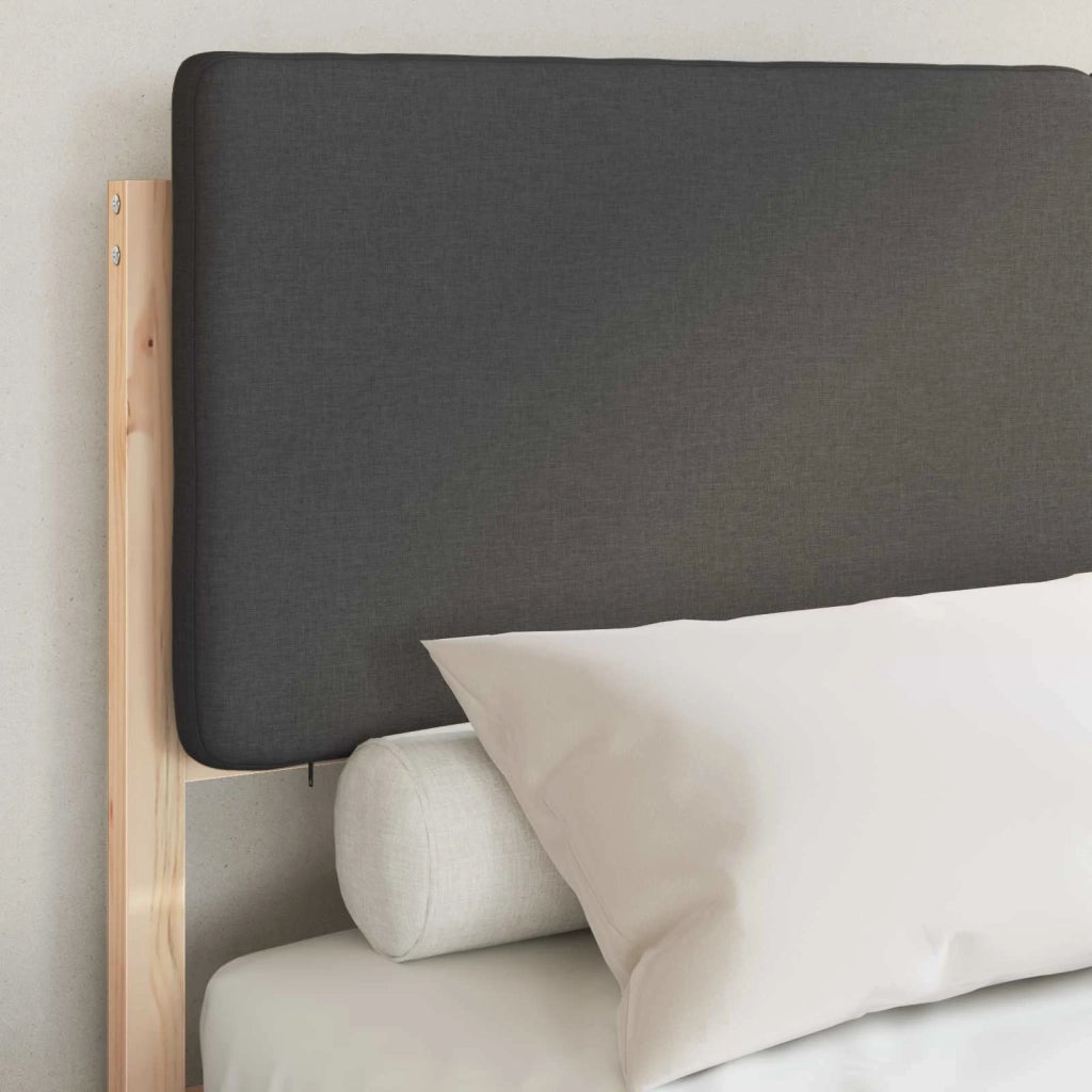 Letto con Testiera Rivestita Grigio scuro 150 x 200 cm