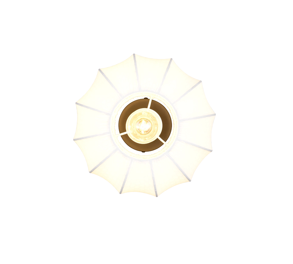 Plafoniera, tessuto e metallo, bianco e nero, D 25 cm, Madeline