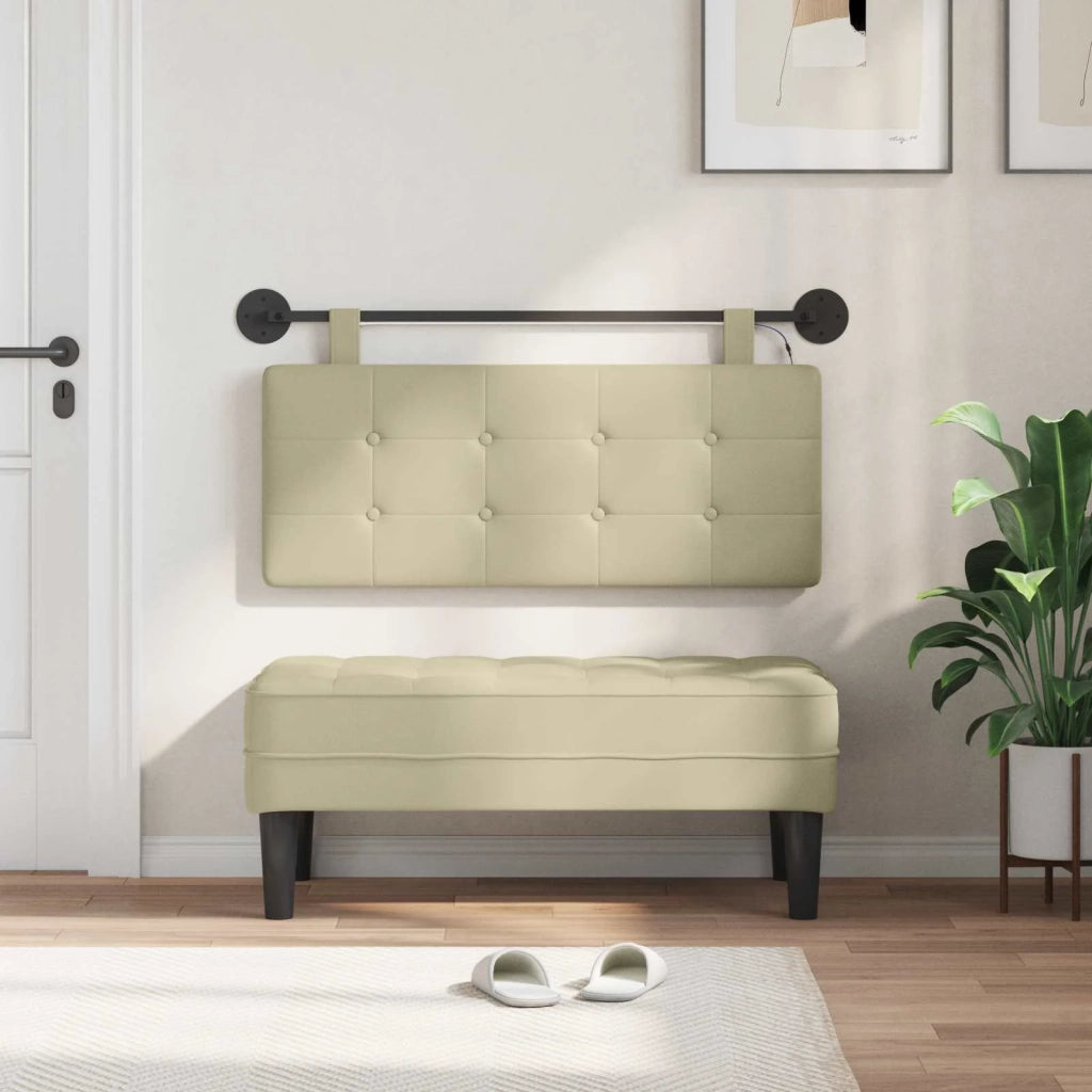 Testiera | Testata sospesa Con luce LED Crema Similpelle