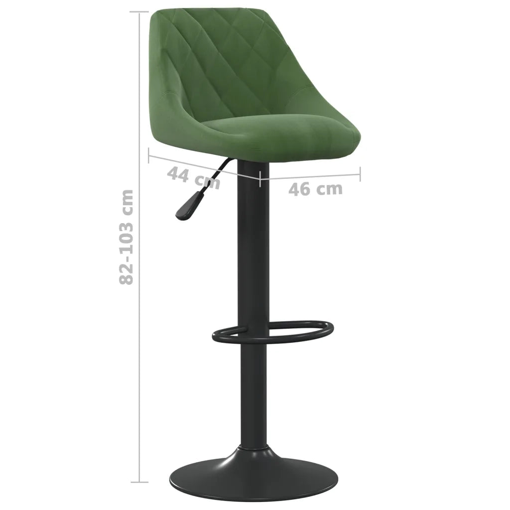 Sgabello da Bar Verde Scuro in Velluto 335341