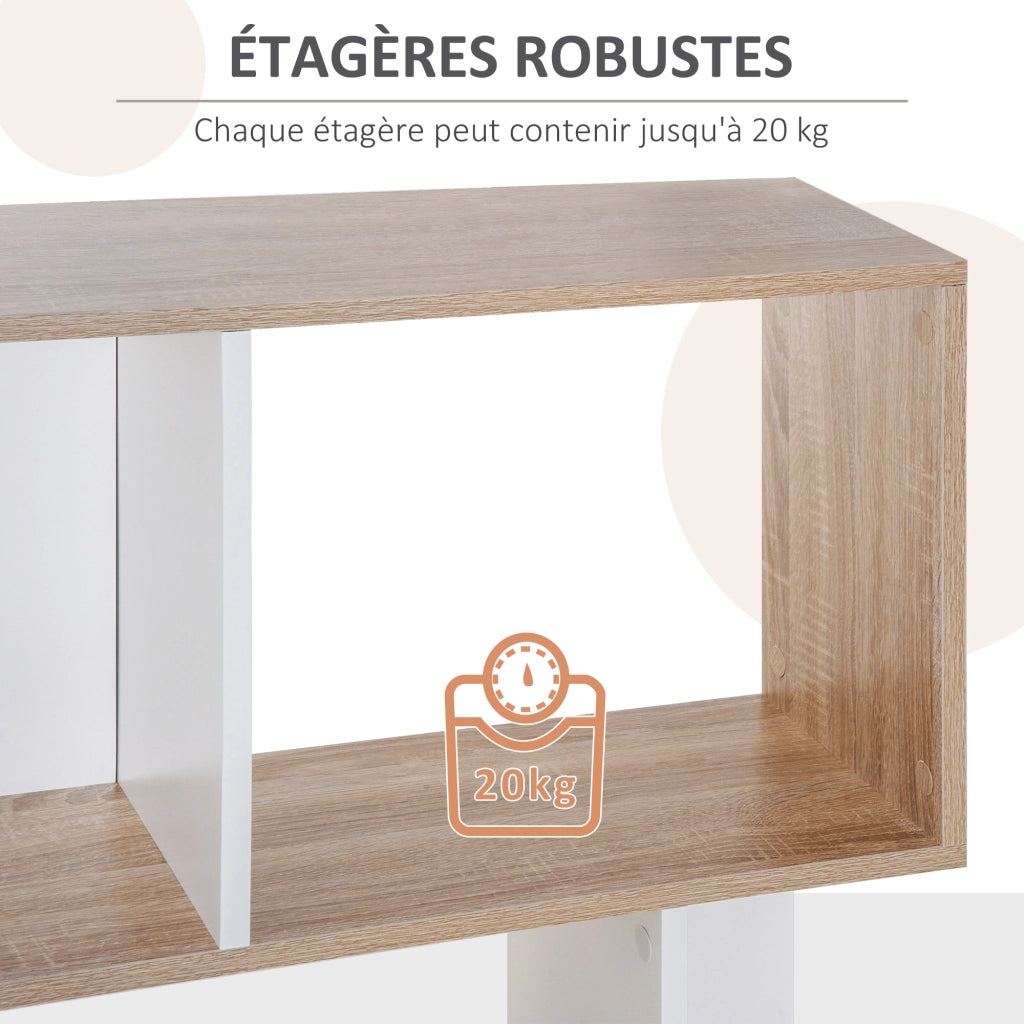 Libreria a 5 livelli ¨C zephmum ¨C legno rovere bianco 60x24x185 cm
