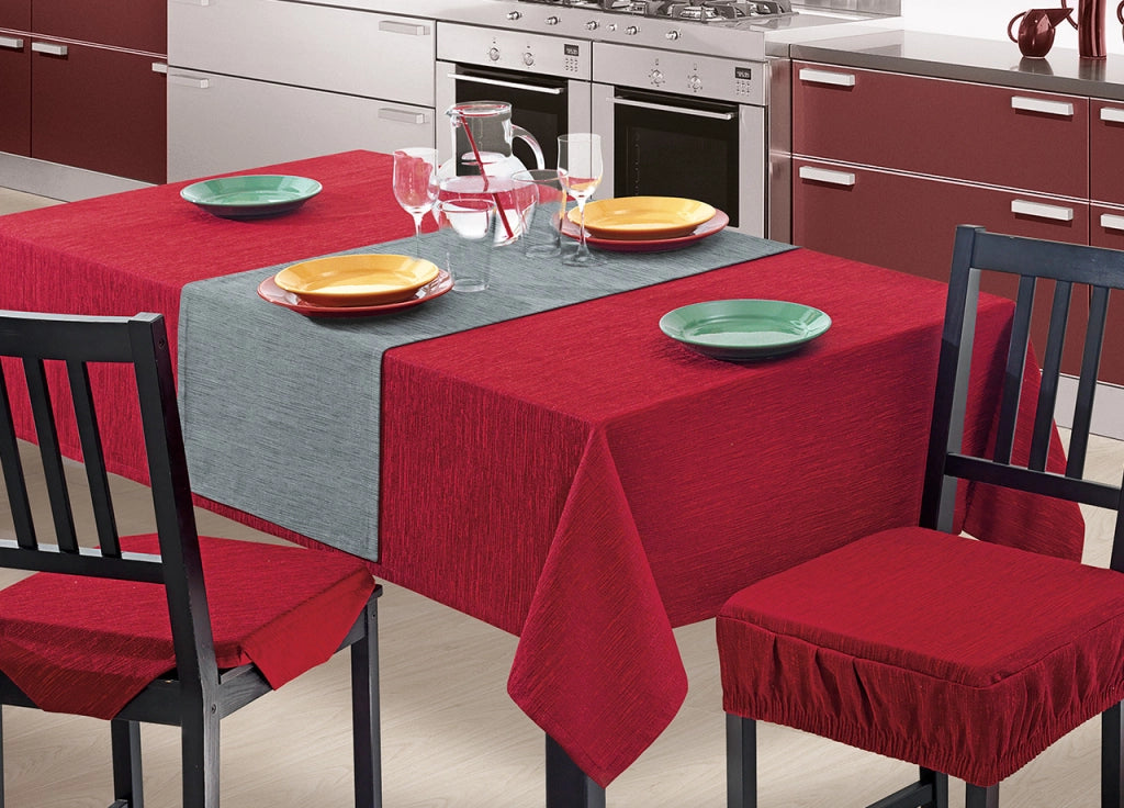 Copritavolo Salotto/Cucina Jacquard Modello Charme Made In Italy - 90x90 - Bordeaux