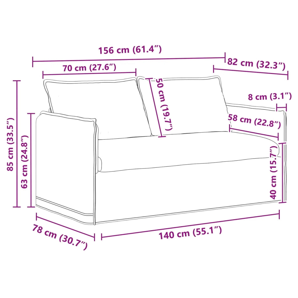 Set di divani 2 pcs Blu 156 x 82 x 85 cm Tessuto 3407573
