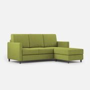 Divano 3 Posti con Pouf 198x155x85 cm Karay in Tessuto Verde