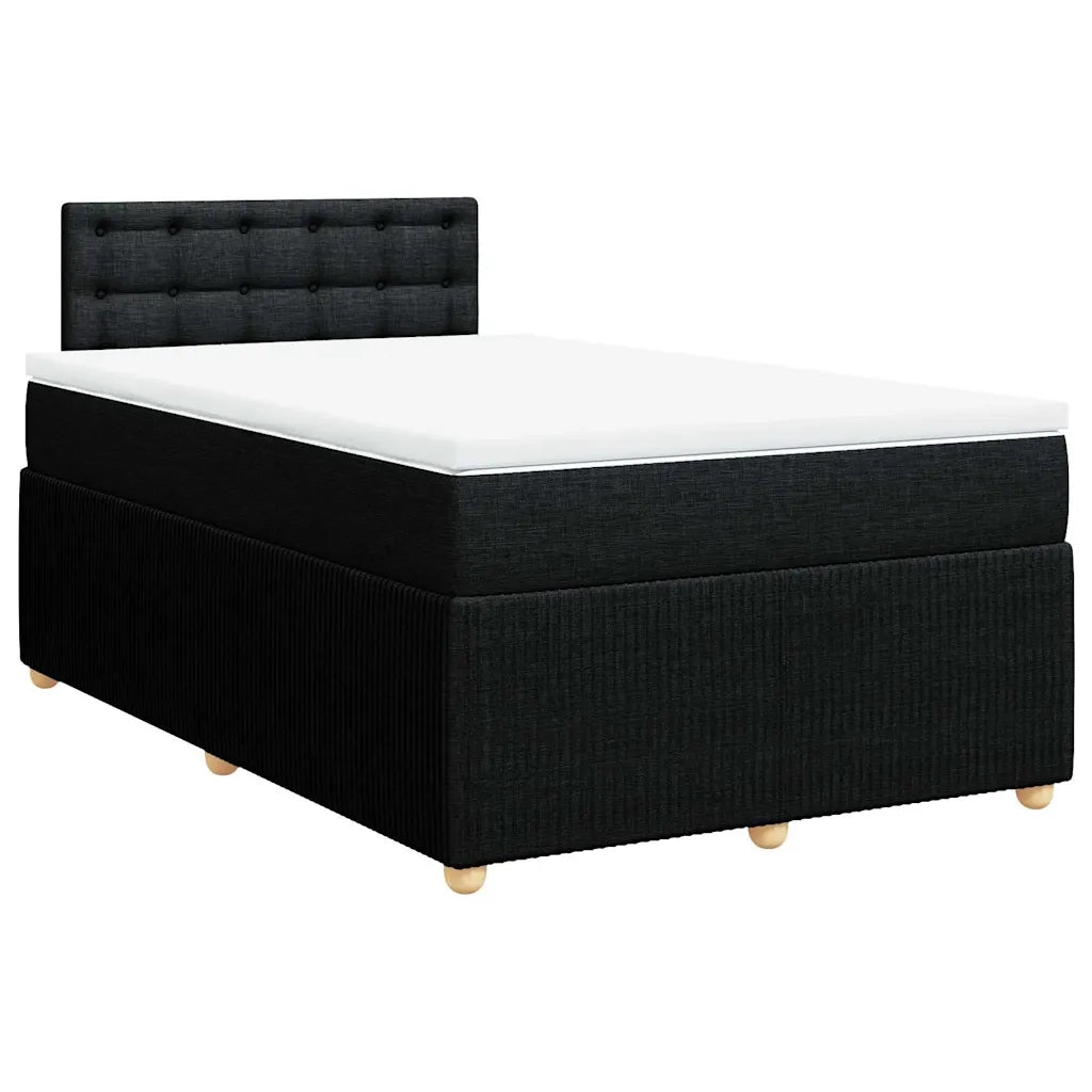 Giroletto a Molle con Materasso Nero 120x200 cm in Tessuto 3287439