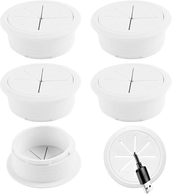 Cavi door per ufficio - Materiale flexibile in plastica - 6 pezzi - Bianco - 60