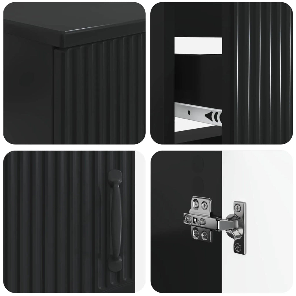 Set di Mobili da Bagno da 4 Pezzi HOORN Nero 3417955