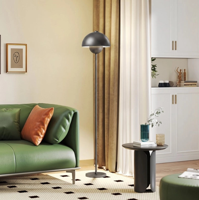 Lampada da terra 30x30x155 cm in metallo grigio con interruttore a pedale –