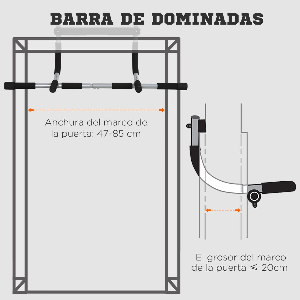 Barra per Trazioni a Soffitto per Palestra ¨C Zephmum ¨C 92x40x17cm Nero