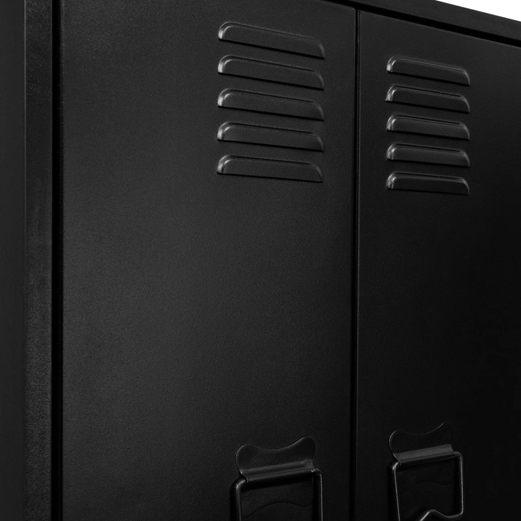 IDMarket - Armadio a muro a 2 ante in metallo nero, design industriale ESTER