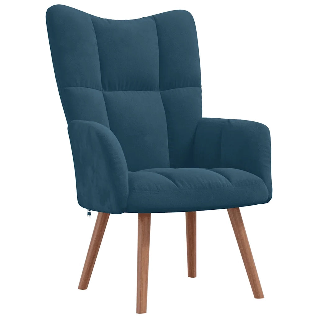 Sedia Relax Blu in Velluto 328061