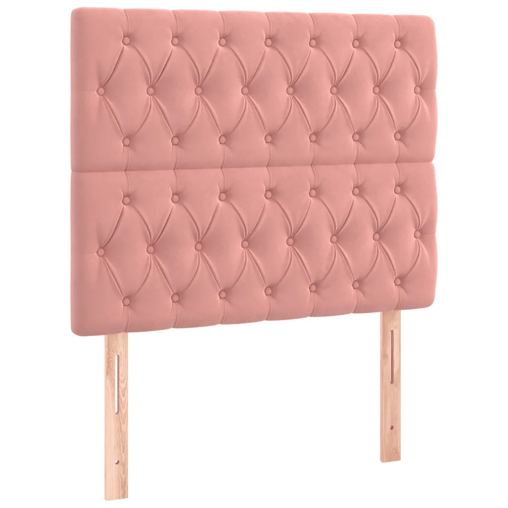 Giroletto con Testiera-Struttura Letto con testiera Rosa 100x200 cm in Velluto 374840