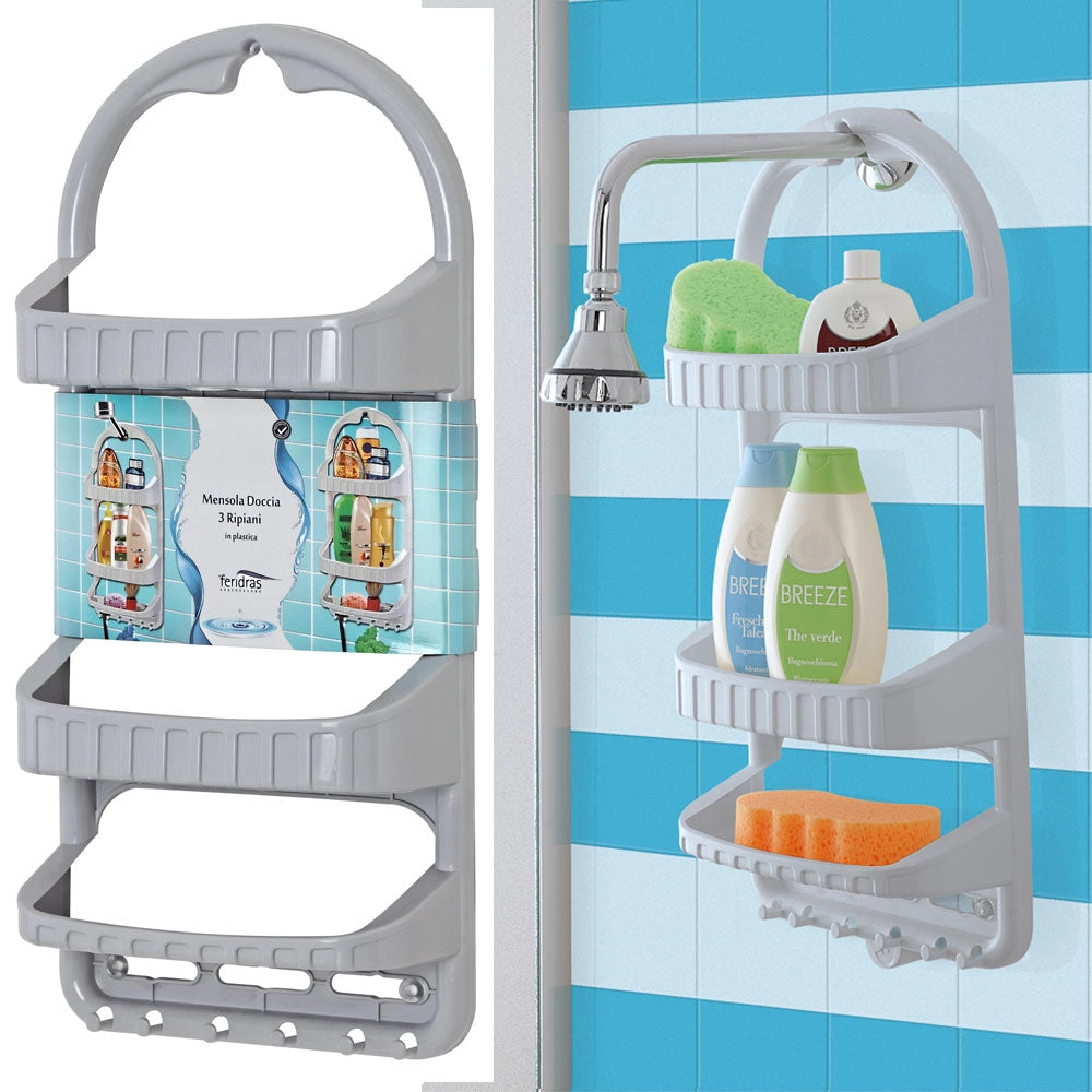Mensola per Doccia 3 Ripiani in Plastica Linea Ankora Colore: Grigio