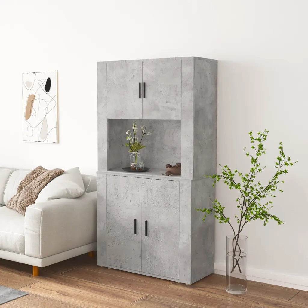 Credenza | Madia | Buffet da pranzo | Armadio da pranzo Grigio Cemento in Legno Multistrato