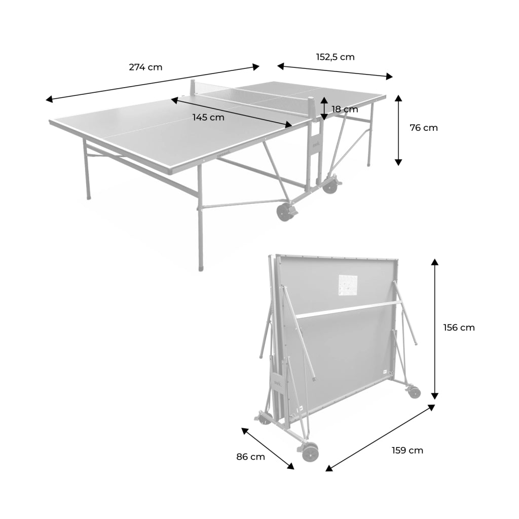 Tavolo da ping pong per interni piegabile con 2 racchette e 3 palline,