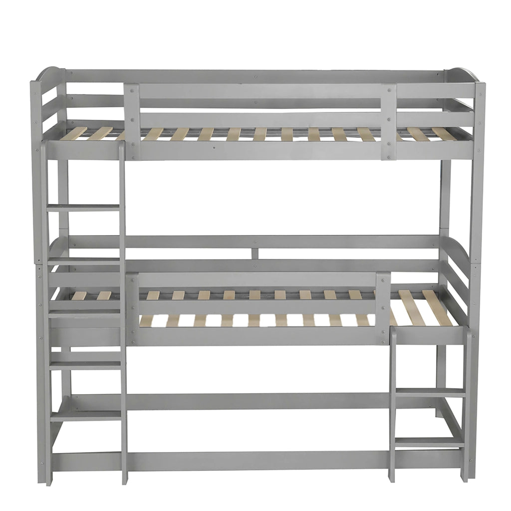 letto a castello in pino grigio 90 x 200 cm