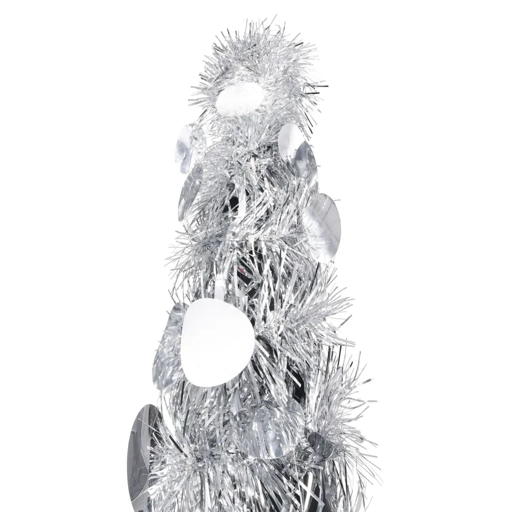 Albero di Natale Artificiale Apribile-Decorazioni natalizie Argento 150 cm PET