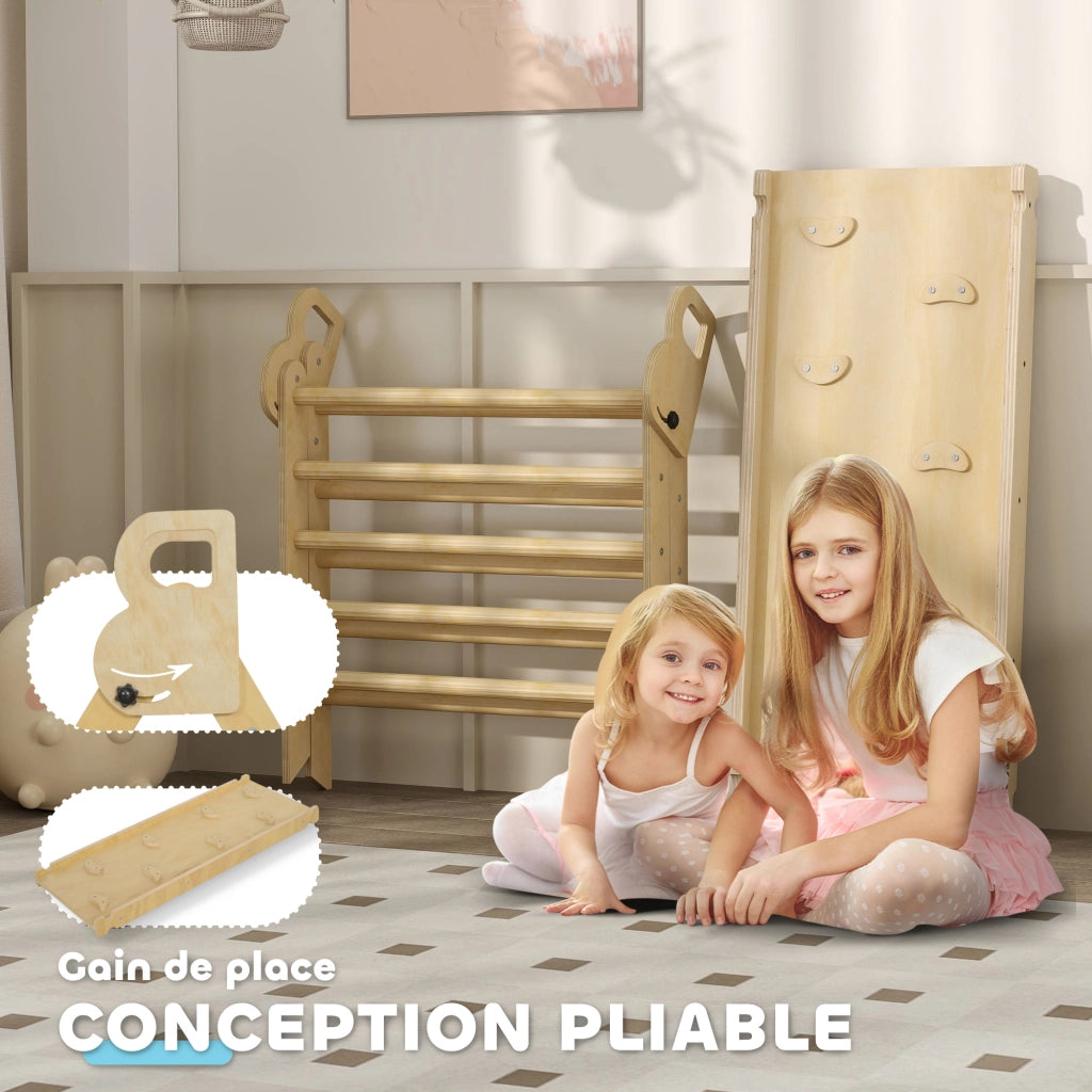 Set 5 in 1 con arco di arrampicata ¨C Minimal ¨C per bambini, in legno naturale
