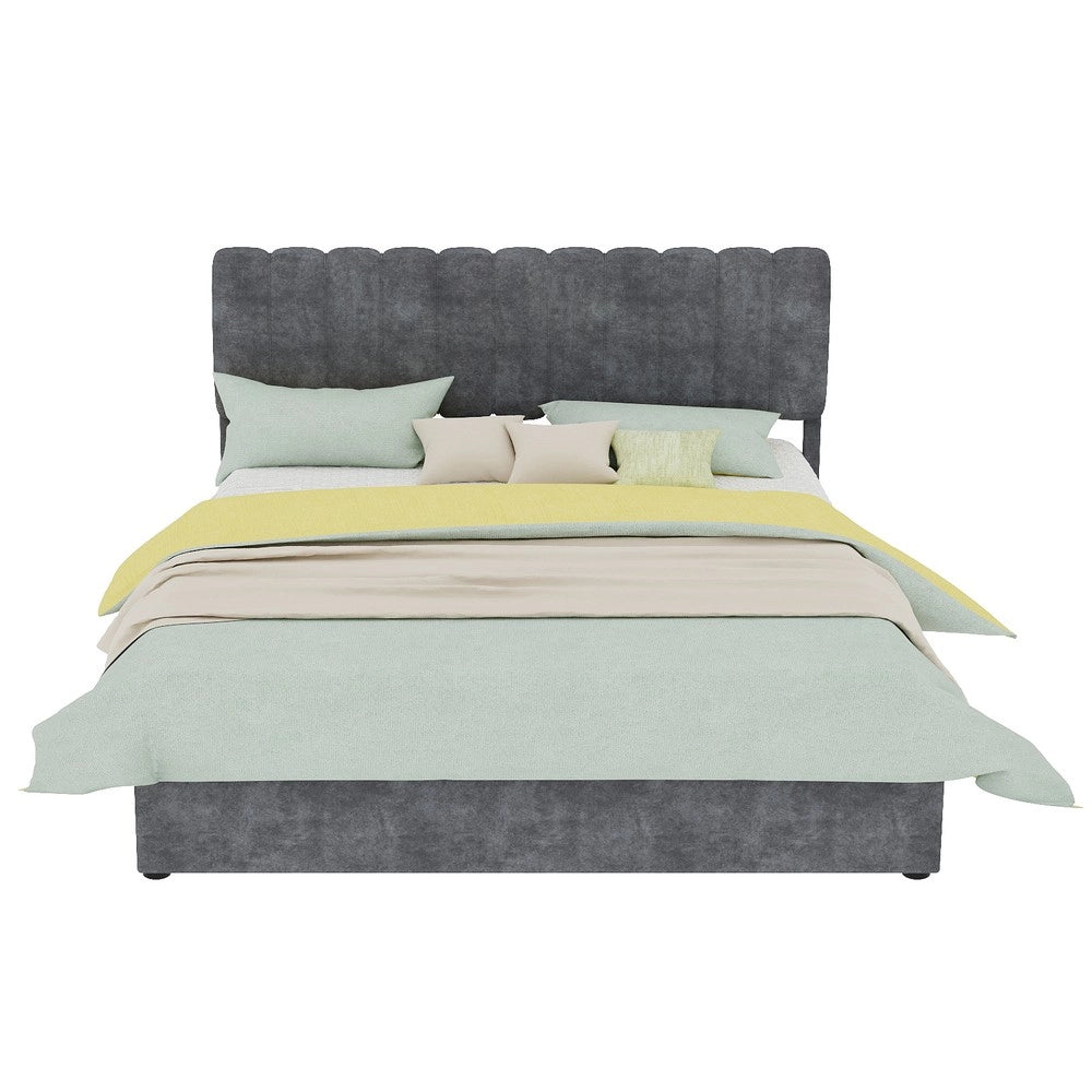 Letto Contenitore Imbottito con Testiera ¨C MINIMAL ¨C Grigio 160x200
