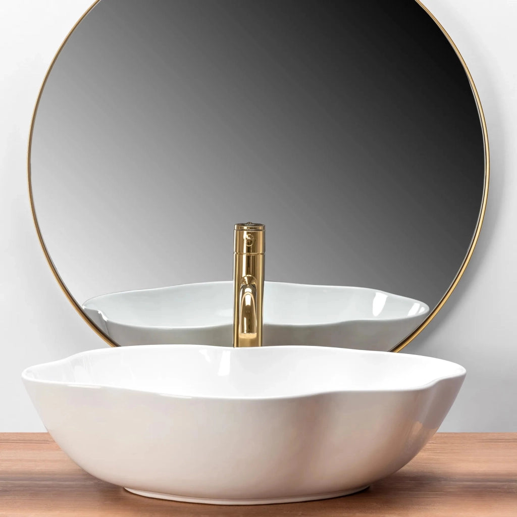 Lavabo Da Appoggio Rea Pearl White