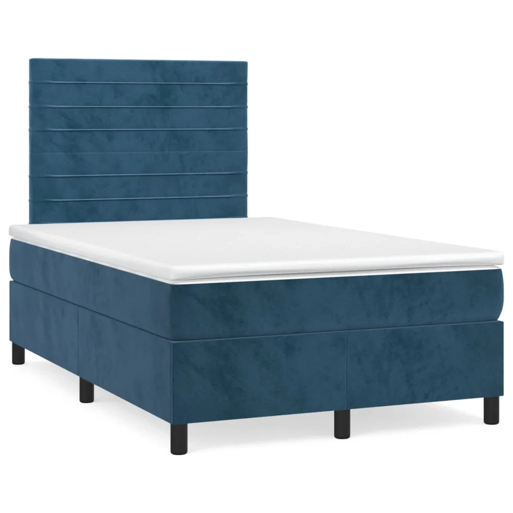 Giroletto a Molle con Materasso Blu Scuro 120x190 cm in Velluto 3270005