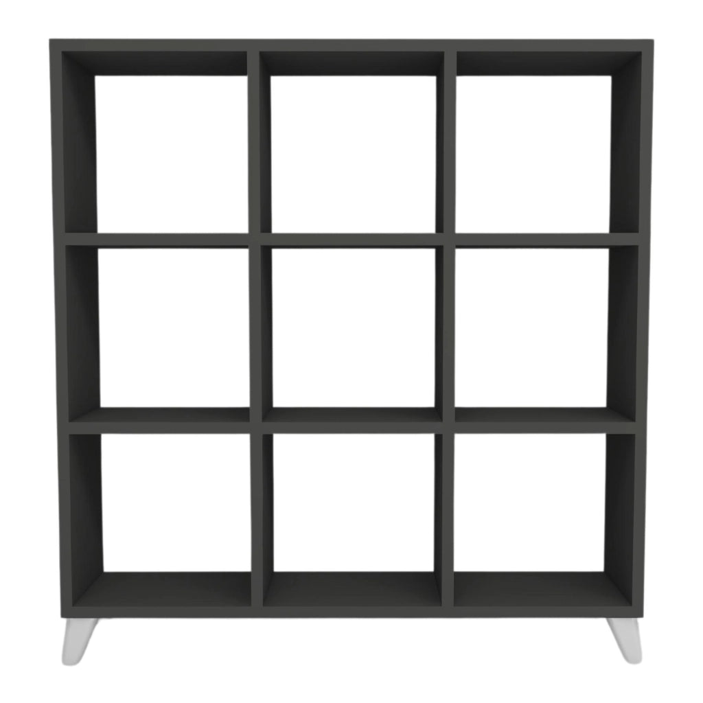 Libreria 'Svedala' Scaffale da Terra con 9 Scomparti Aperti a Forma di Cubo Mobile Espositore - Antracite [en.casa]