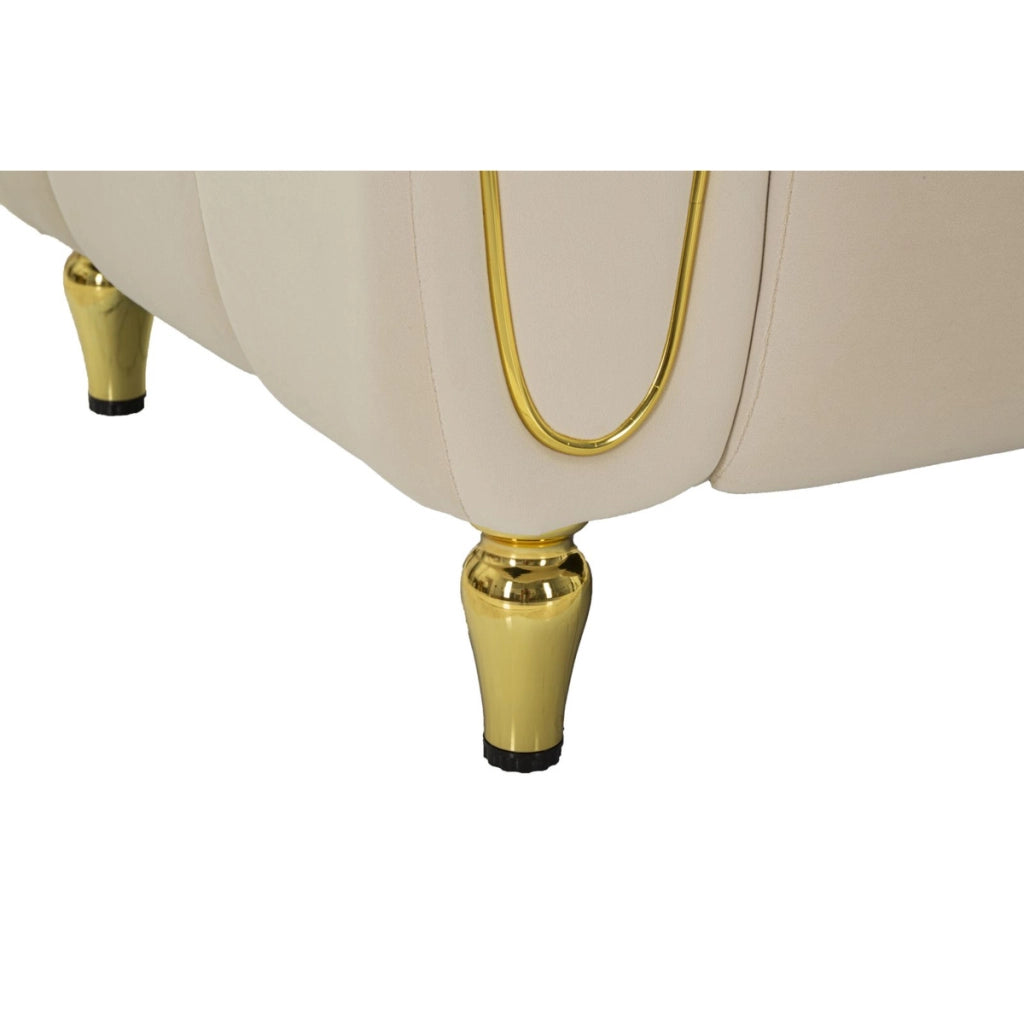 Poltrona VKH322, Beige, Legno, 81x97x71 cm