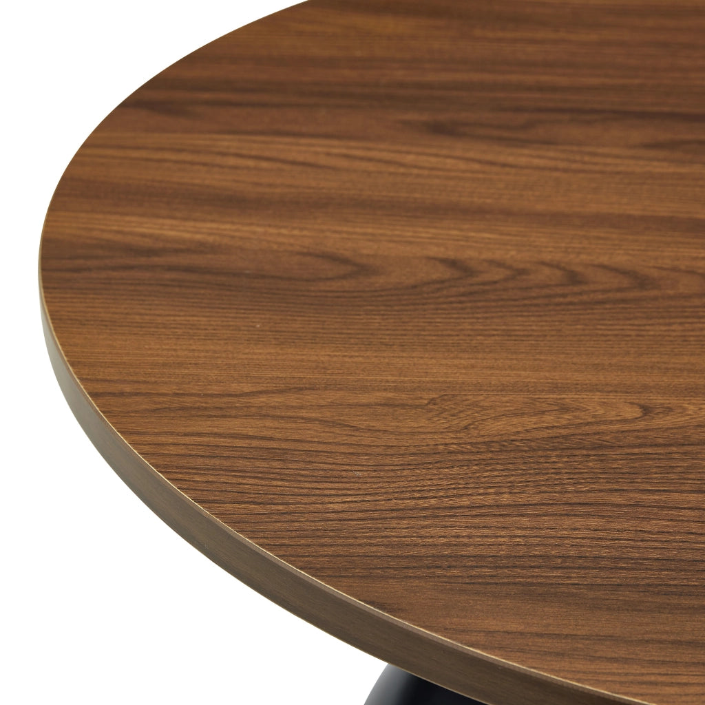 TAVOLINI DA CAFFÈ Set da 2 pezzi Ø70/50 cm Noce e Nero