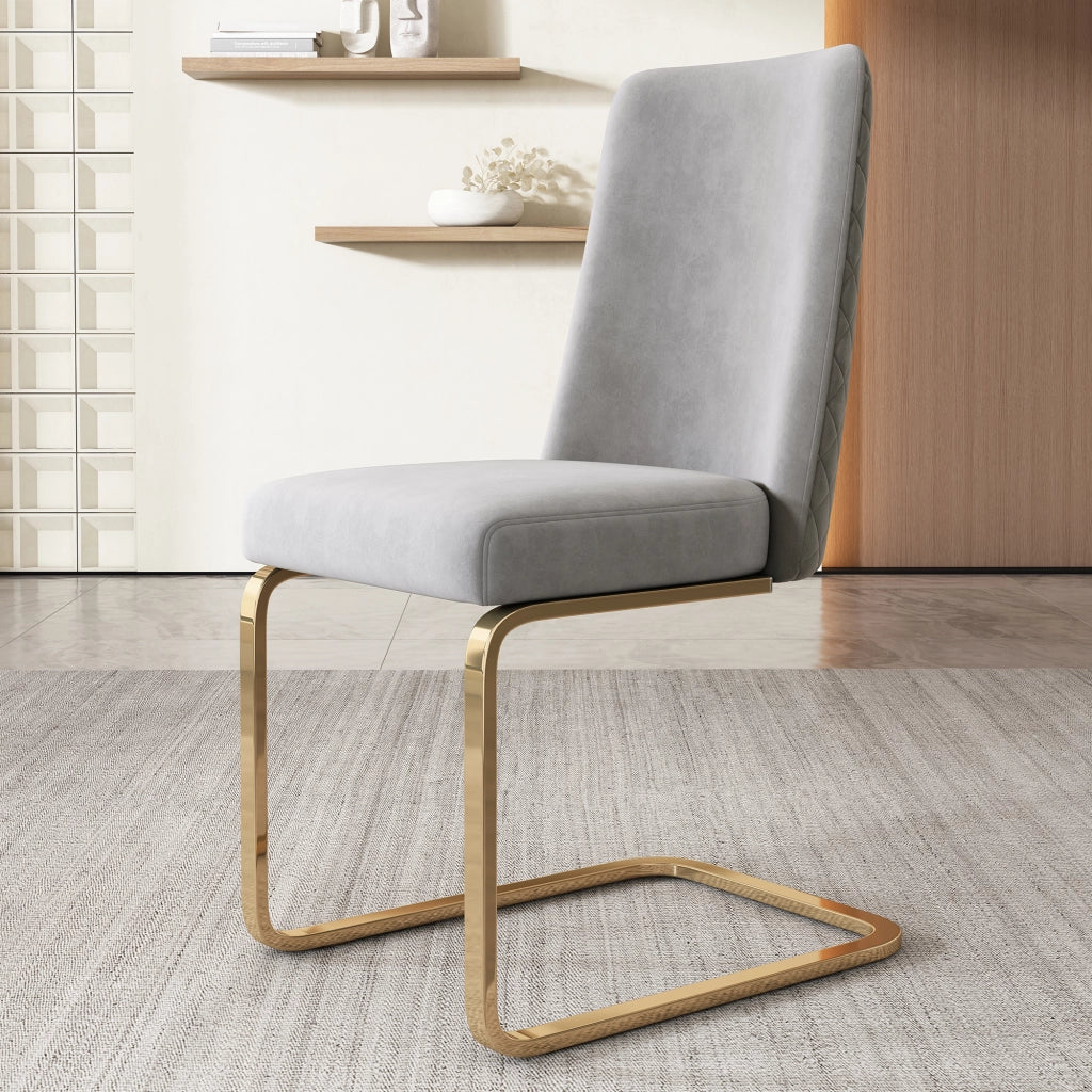 SEDIA in velluto grigio, Set da 4 pezzi