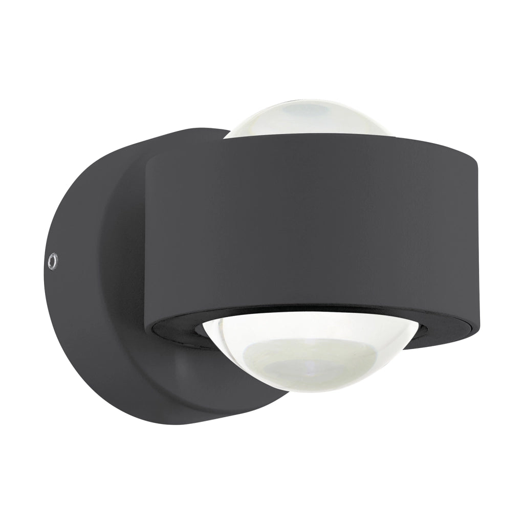 Applique Contemporanea Ono 2 Alluminio Antracite 2 Luci Led Integrato 2,5W