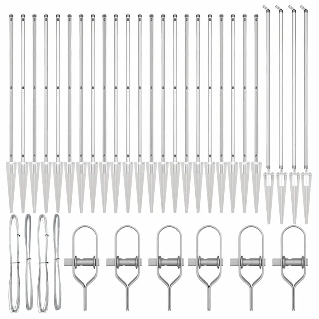 Palo della recinzione 26 pcs Grigio 3,2 x 3,2 x 185 cm