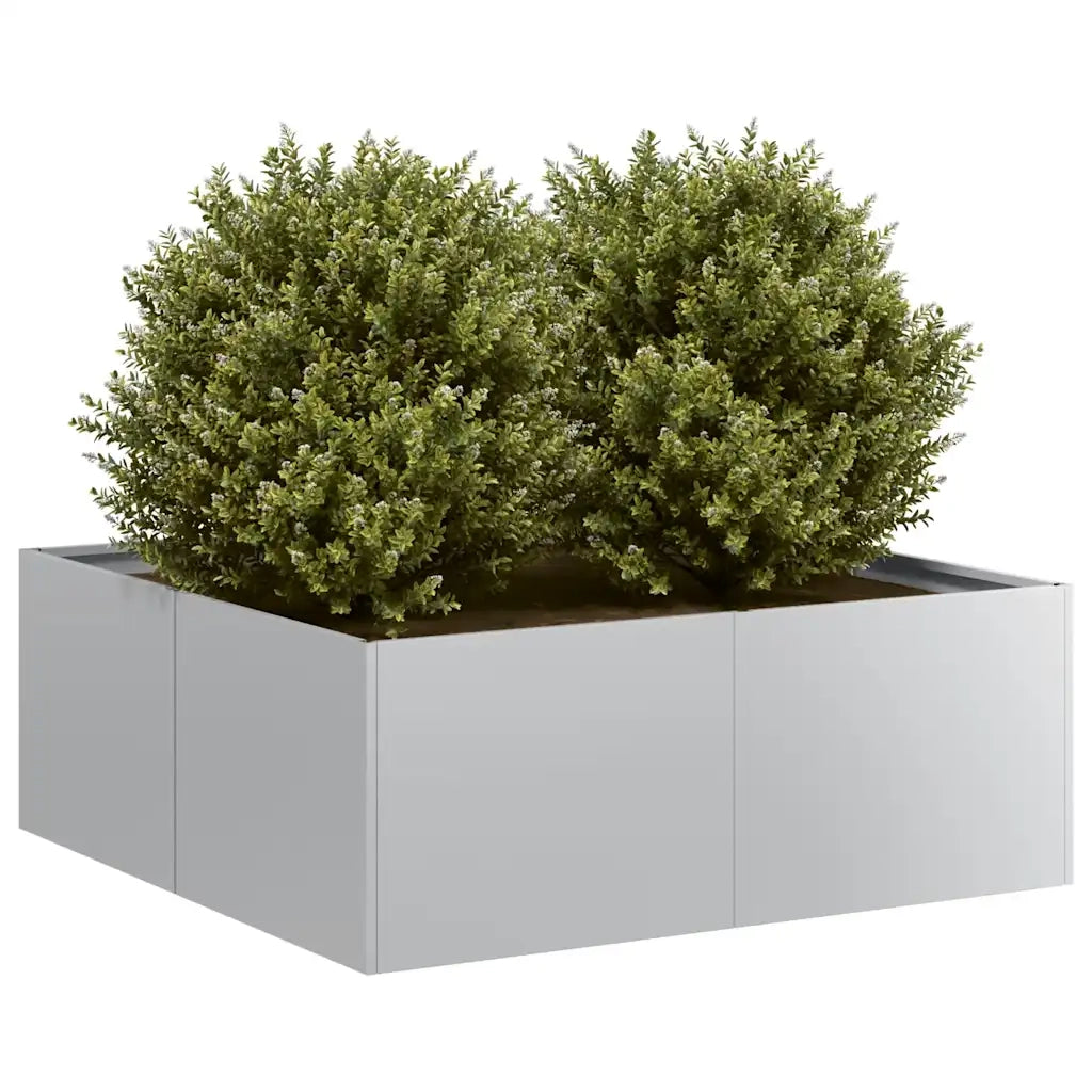 Fioriera | Cassetta per fiori | Vaso 80x80x30 cm in Acciaio Zincato