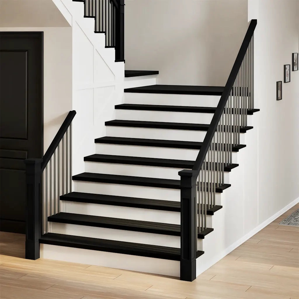 Gradini 2 pz Marrone-nero 120x25x2 cm Legno Massello Rovere 3283801