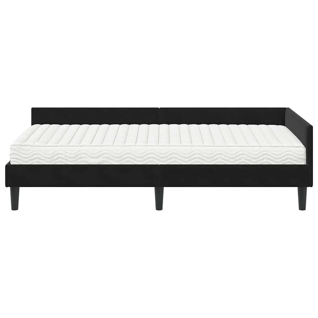 Struttura Letto Angolare con Materasso Altro 2 pcs Nero Velluto 3393691