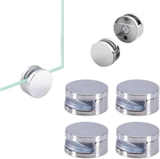 Set di supporti per specchi da 4 pezzi, verniciati, tensoori per vetro, vetro acrilico, foto e specchi