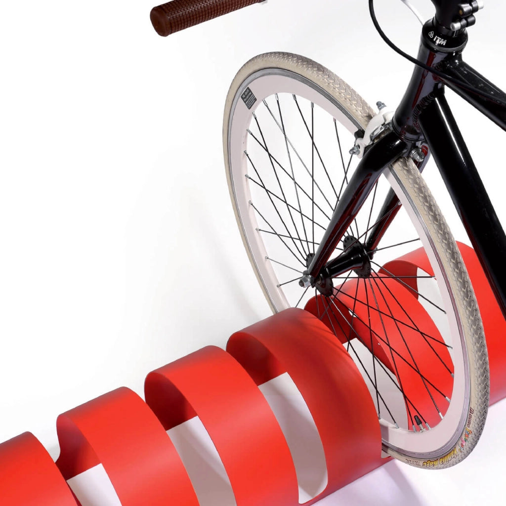Rastelliera Portabici 5 Posti in Ferro 90x30x23 cm Belfer Bike Rack 42/PB Rosso