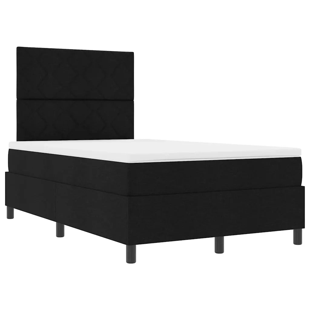 Letto a molle con materasso con led Nero 120 x 200 cm Tessuto