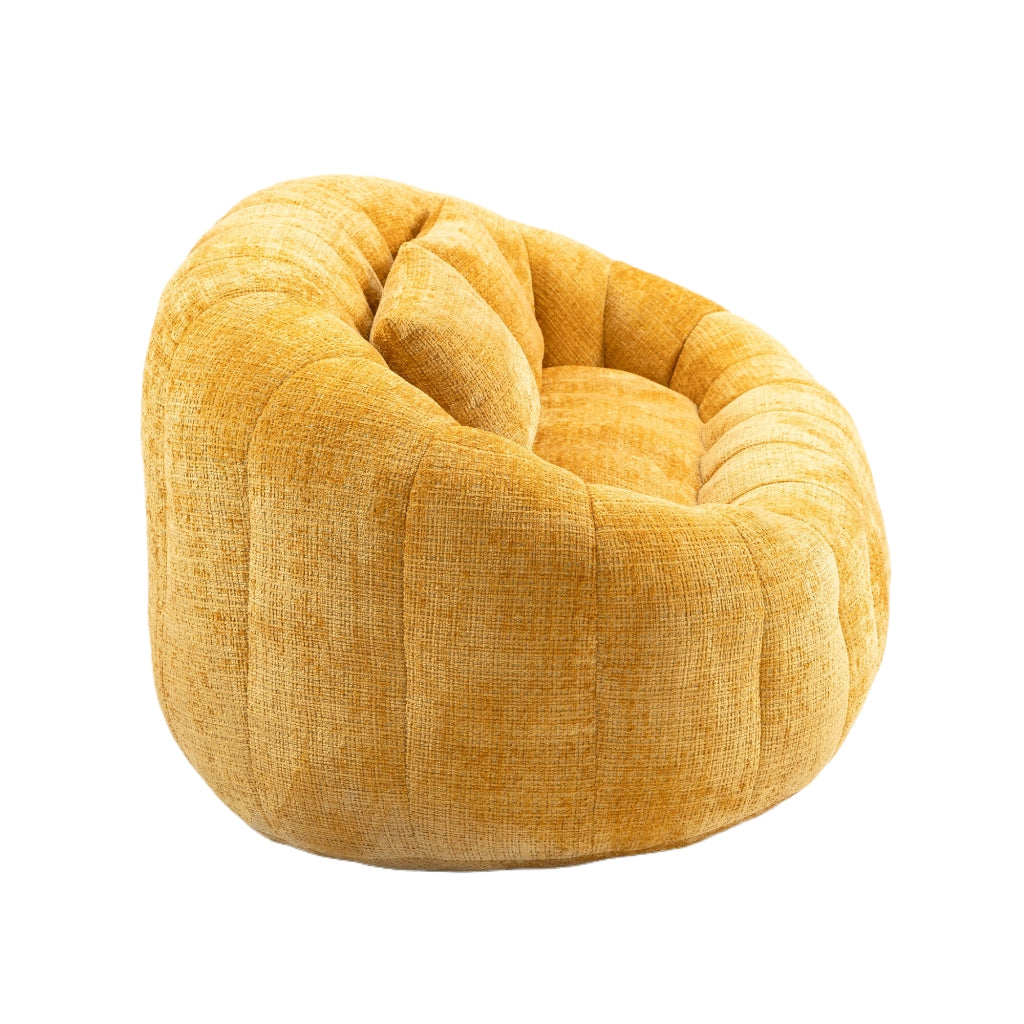 Divano relax in ciniglia gialla 150x95x63 cm; senza installazione