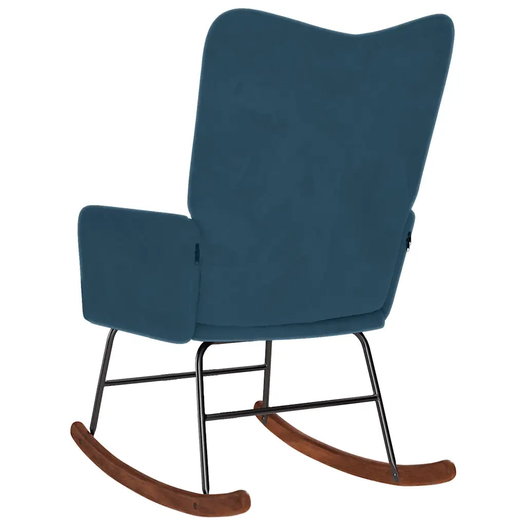 Sedia a Dondolo Blu in Velluto 4016842