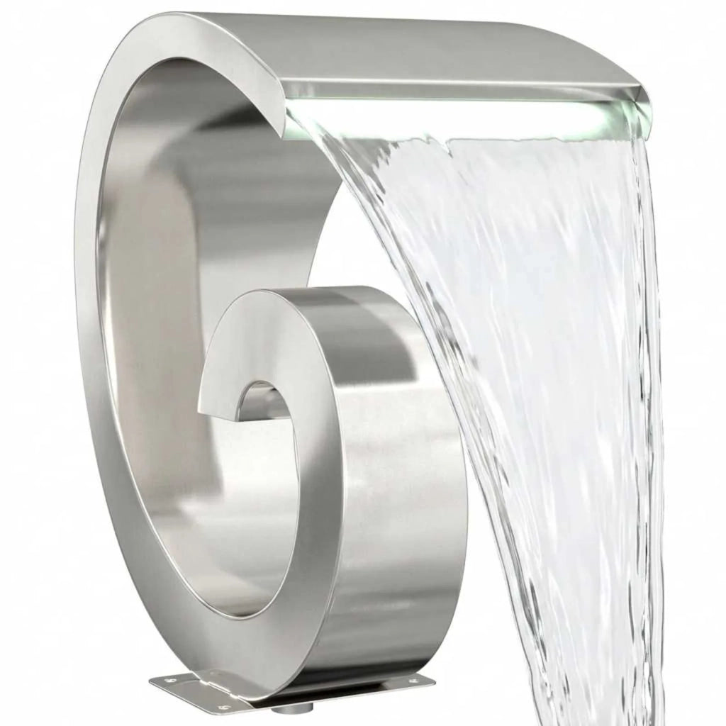 Cascata da Piscina con Luce LED Acciaio Inox 304 42040590