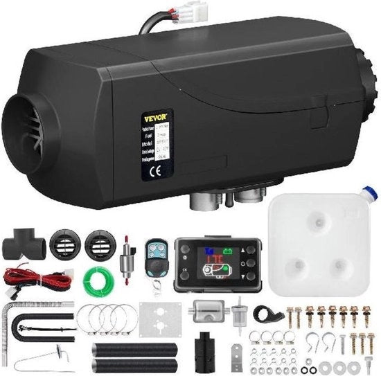 Canone di riscaldamento a aria 12V 5kW Diesel - Kit di riscaldamento a aria completo - Nero