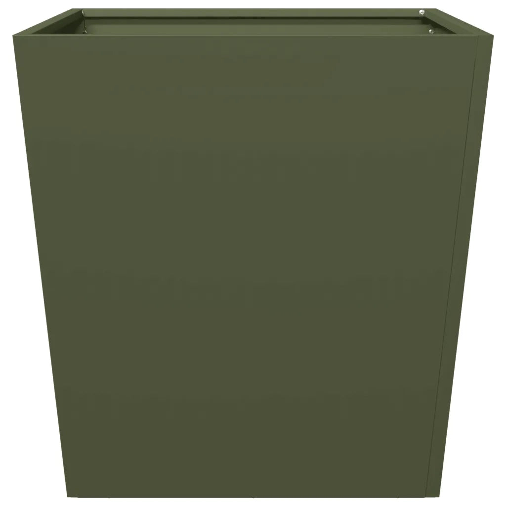 2 pz Fioriere | Cassetta per fiori | Vaso da Giardino Verde Oliva 50x50x50 cm in Acciaio