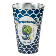Secchiello decorativo in metallo blu d16x24h
