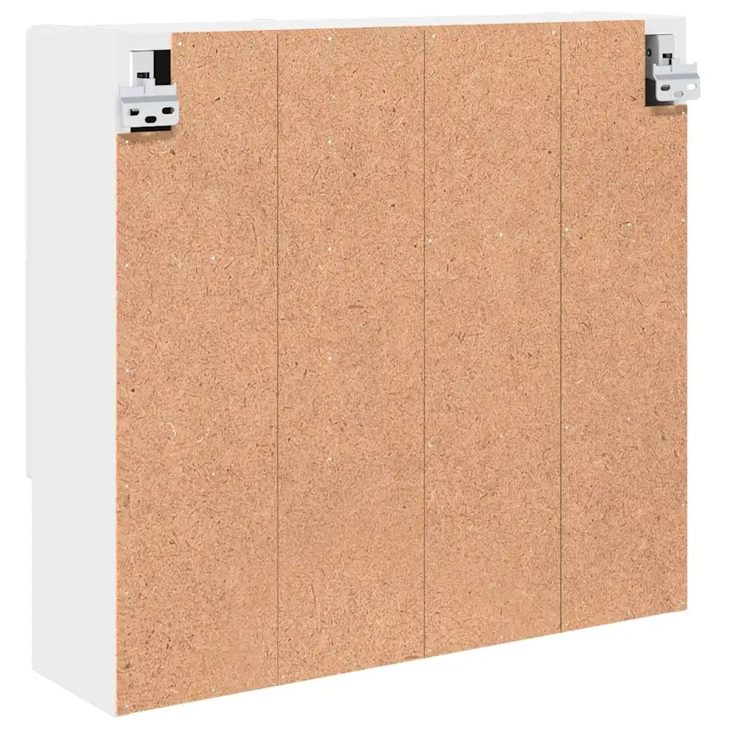 Mobiletto per specchio-Armadietto a Specchio da Bagno Bianco 59 x 17 x 55 cm Legno multistrato