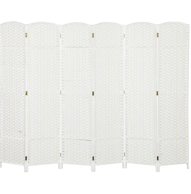 Paravento pieghevole bianco in legno e PP 240 x 170 cm
