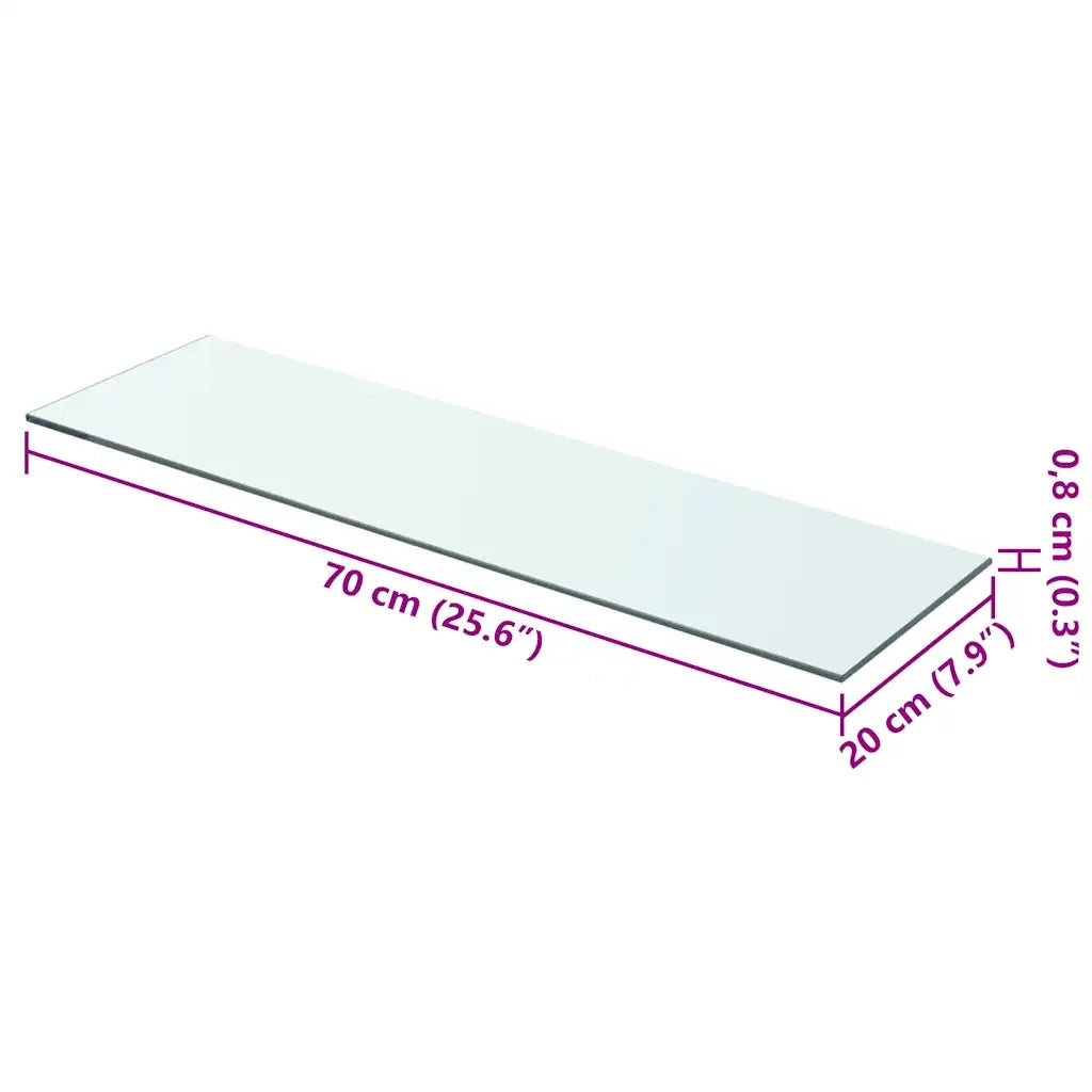 Mensola in Vetro Trasparente 70x20 cm 243829