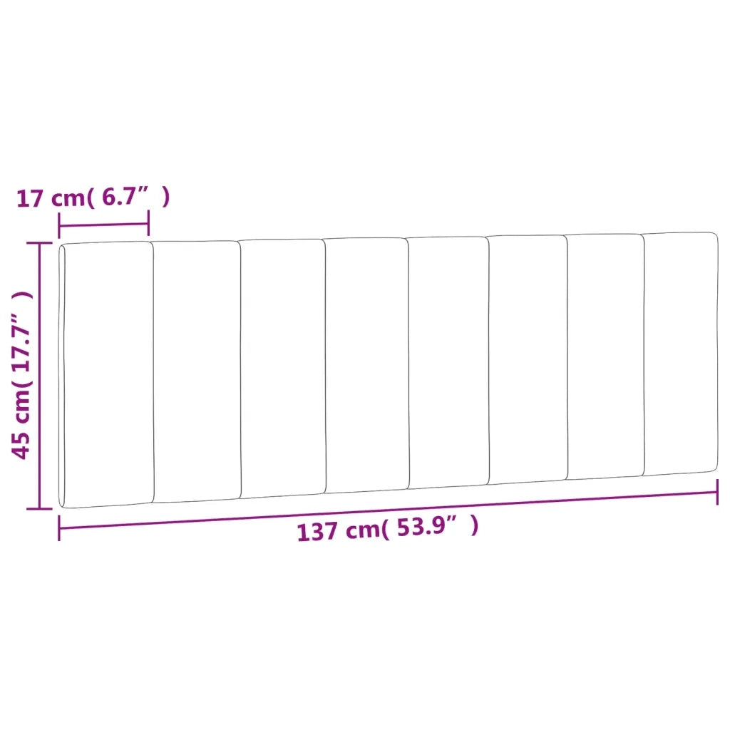 Cuscino Testiera Hanko Grigio Chiaro 137 cm in Velluto 376074