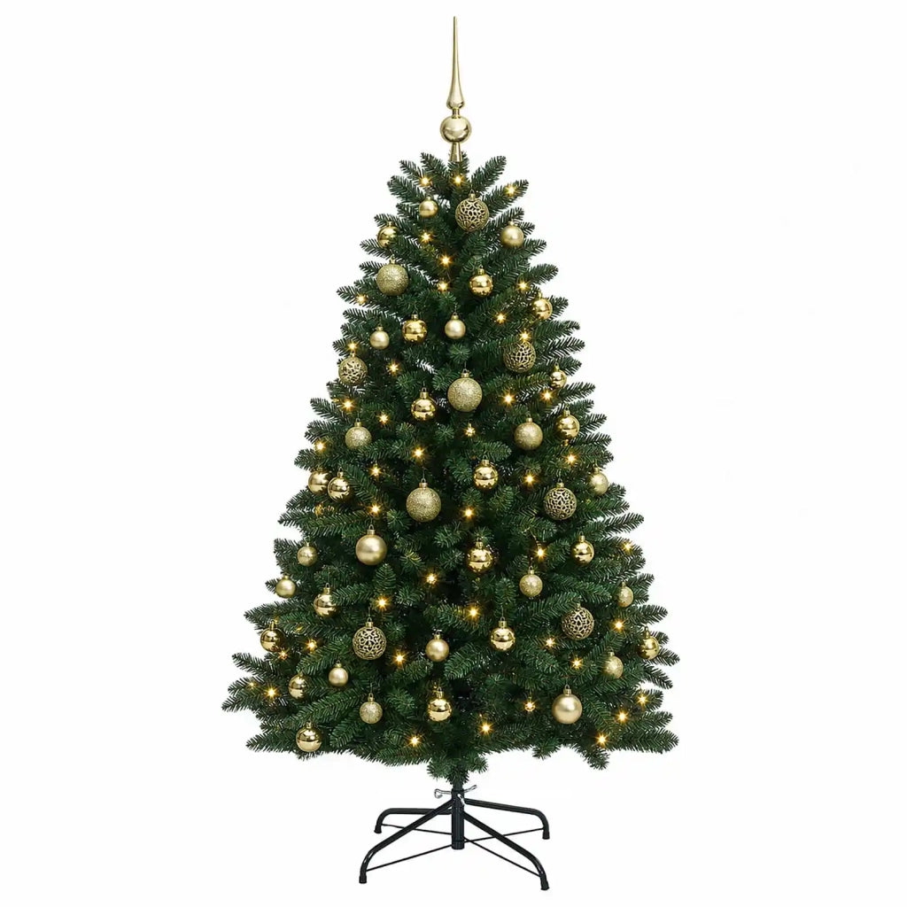 Albero di Natale artificiale verde medio con palline 120 cm 3465725
