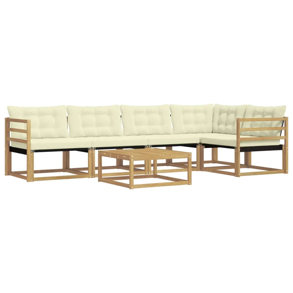 Set di divani da esterno 6 pz Bianco e Crema 3388696