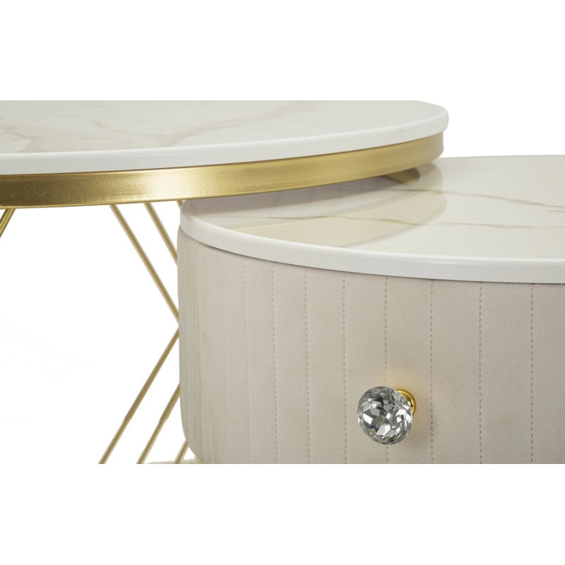 Tavoli Da Caffe' Votix Coppia cm ø 70x48-50x43,5